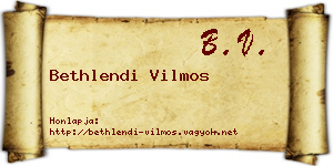Bethlendi Vilmos névjegykártya